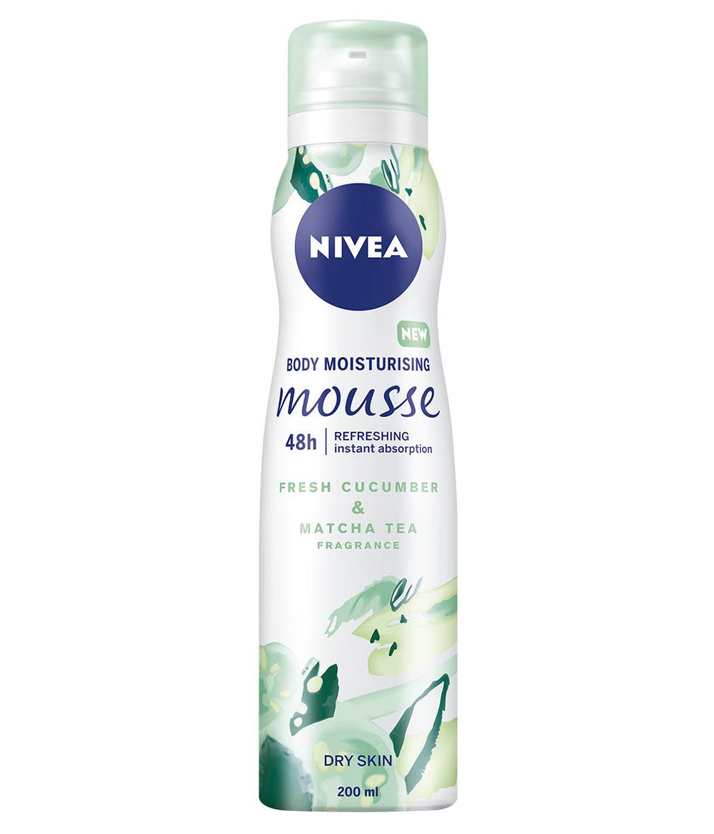 Nivea Cucumber and Matcha Tea Body Moisturising Mousse Spray For Dry Skin - 200ml