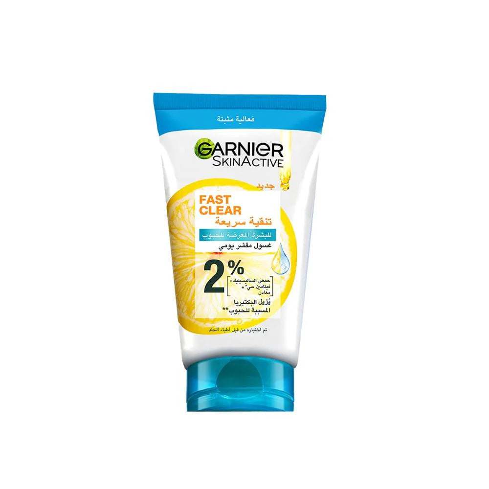 Garnier Fast Clear Daily Exfoliating Wash For Acne Prone Skin - 150ml