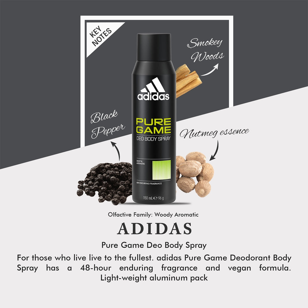 Adidas Pure Game Deep & Aromatic Deodorant Body Spray - 150ml
