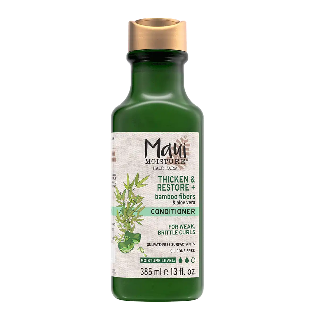Maui Moisture Thicken + Restore Bamboo Fibers Shampoo For Weak, Brittle Hair - 385ml