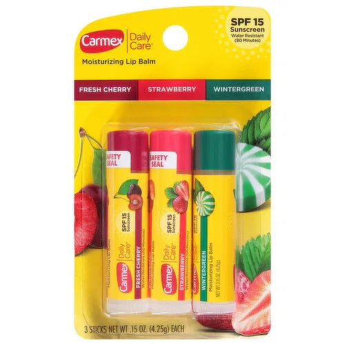 Carmex Fresh Cherry & Strawberry & Wintergreen SPF 15 Lip Balm - 100g