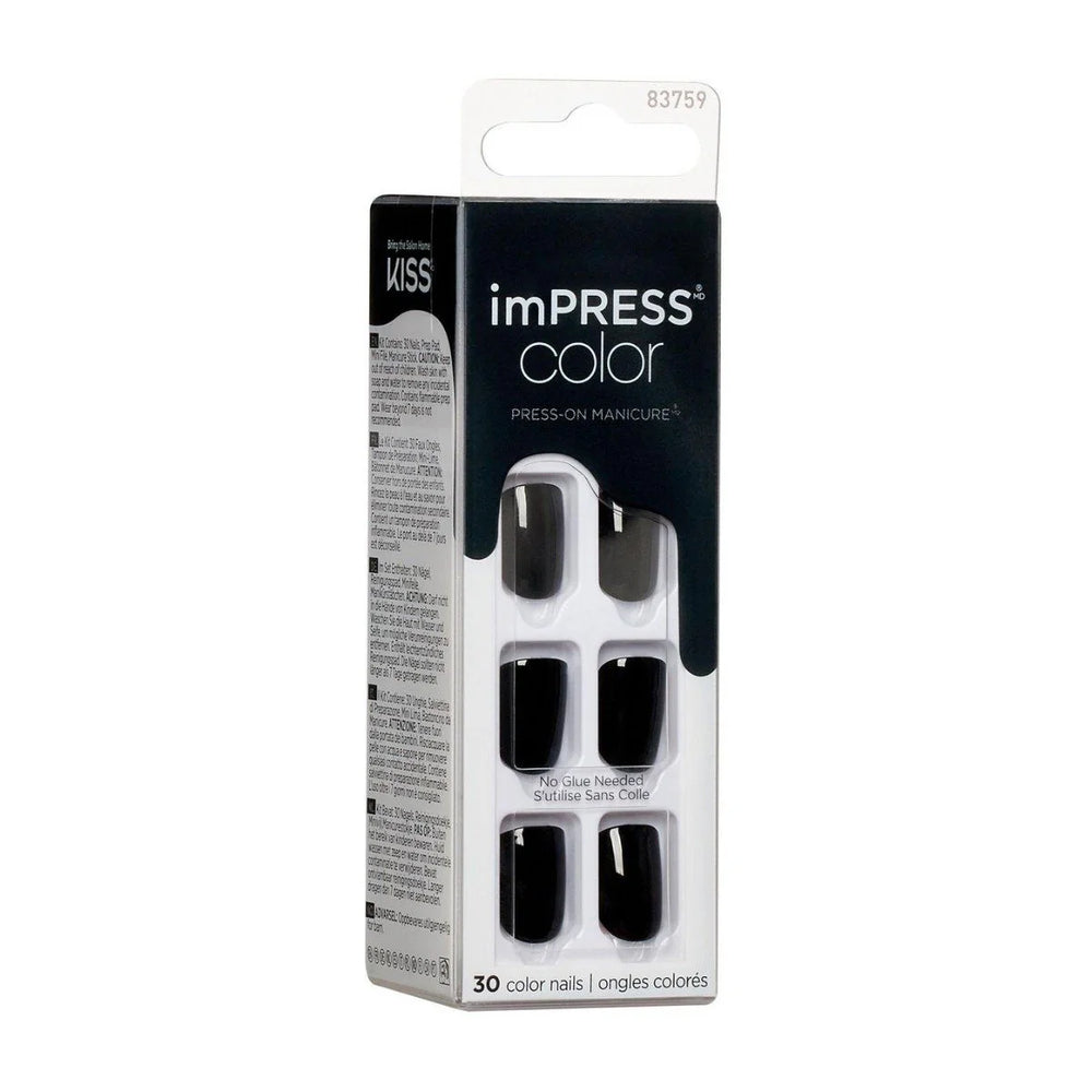 Kiss Impress Color 020 All Black Nails – 83759