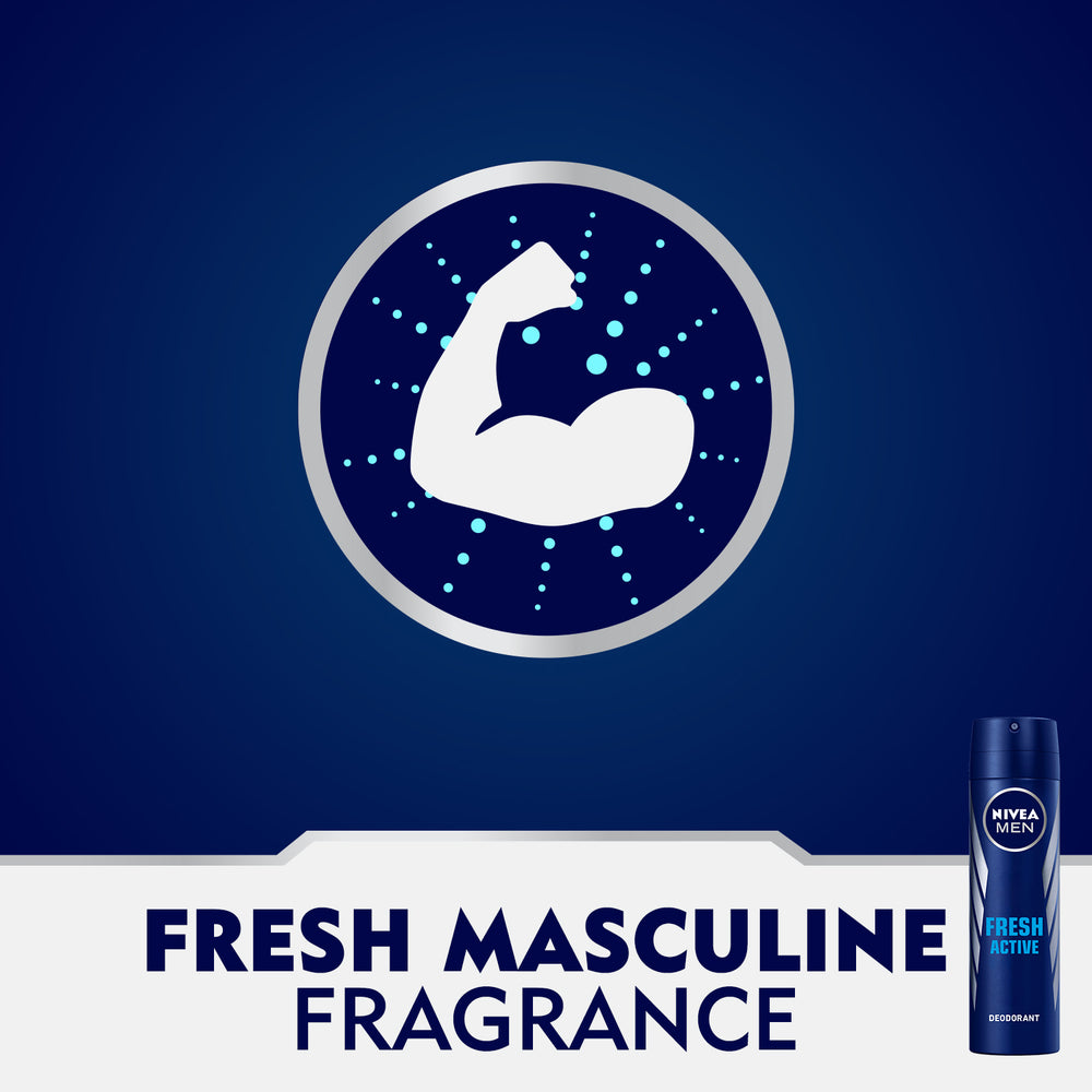 Nivea Men Fresh Active, Antiperspirant for Men, Fresh Scent, Spray 150ml