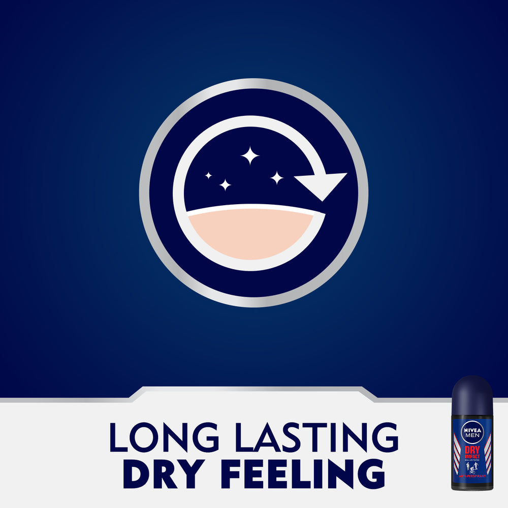 Nivea Men Dry Impact, Antiperspirant for Men, Roll-on 50ml
