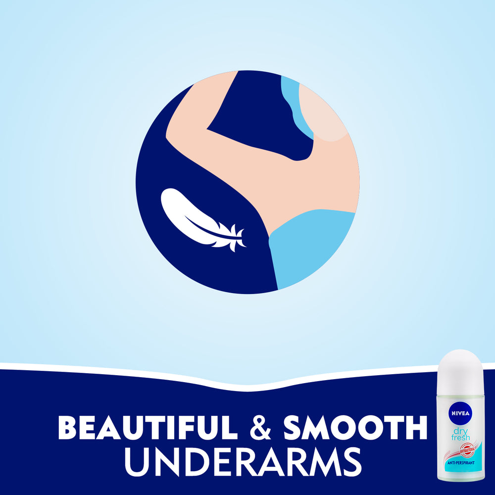 Nivea Dry Fresh, Antiperspirant for Women, Antibacterial Protection, Roll-on 50ml