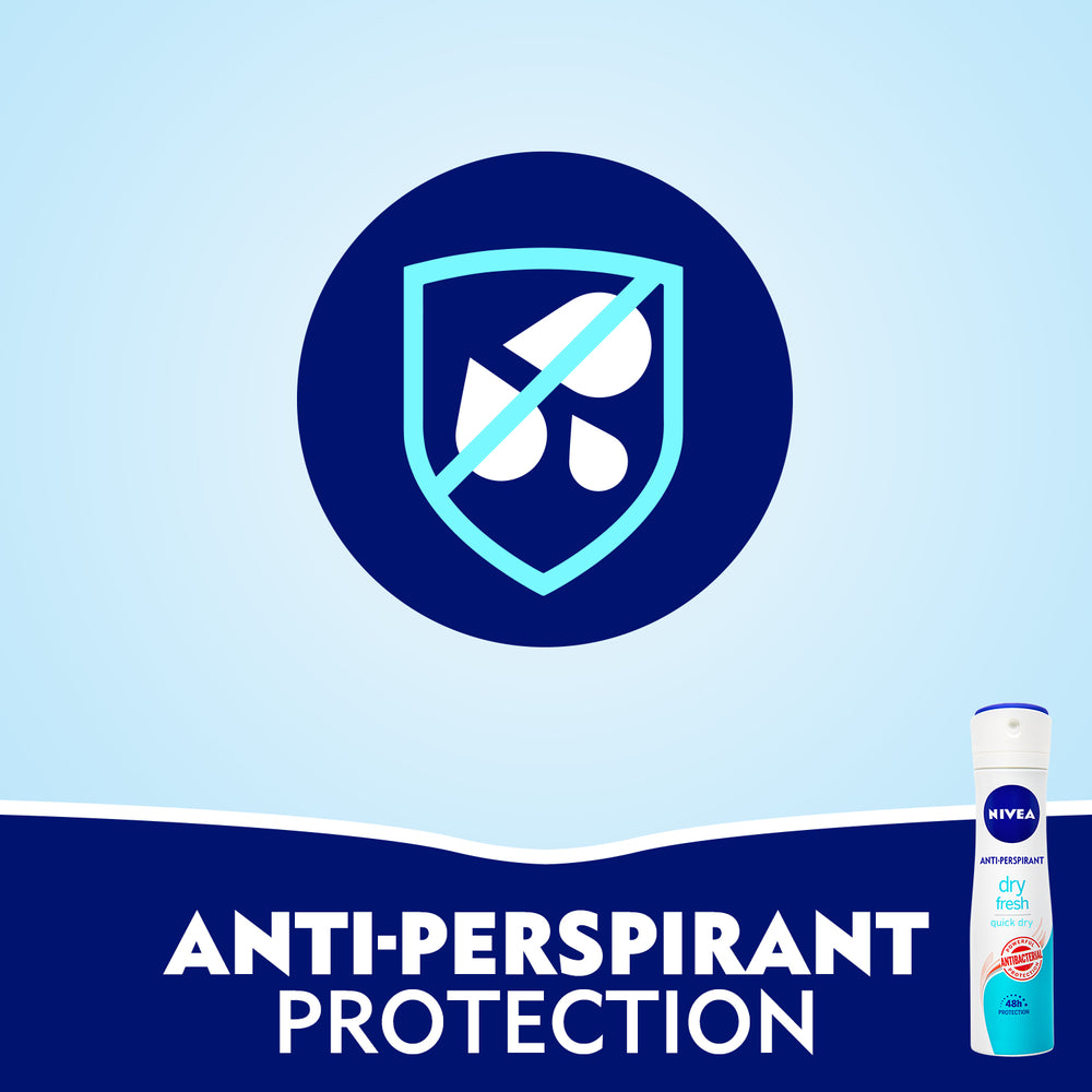 Nivea Dry Fresh, Antiperspirant for Women, Antibacterial Protection, Spray 150ml