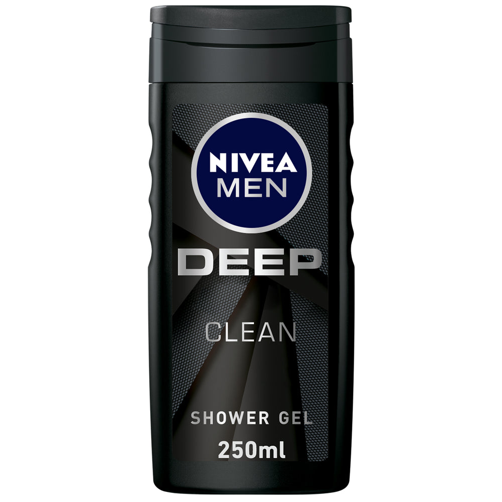 Nivea Men Deep Shower Gel 3in1, Micro-Fine Clay, Woody Scent, 250ml