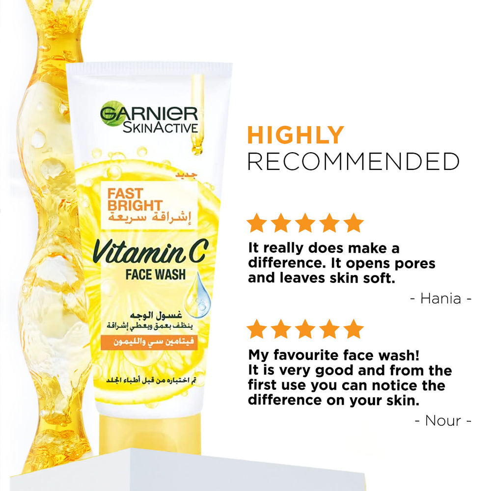 Garnier Skin Active Fast Bright Face Wash With Vitamin C And Lemon - 100ml