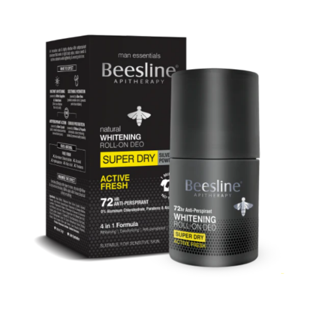 Beesline Natural Whitening Super Dry Active Fresh Roll On Deodorant - 50ml