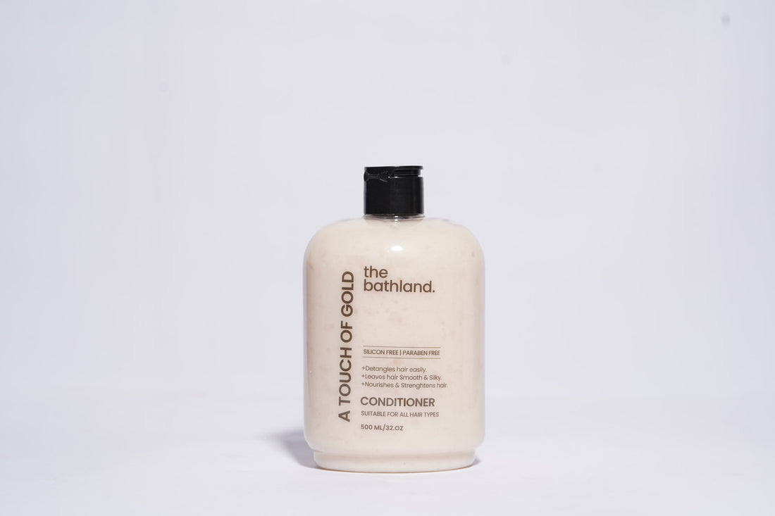 The Bathland Unisex Touch of Gold Silicon Free Conditioner for All Hair types 500 ml