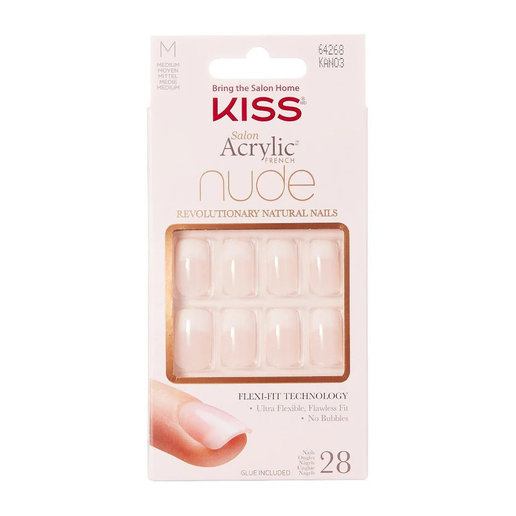 Kiss Salon Acrylic Nude Medium Nails KAN03 - 64268