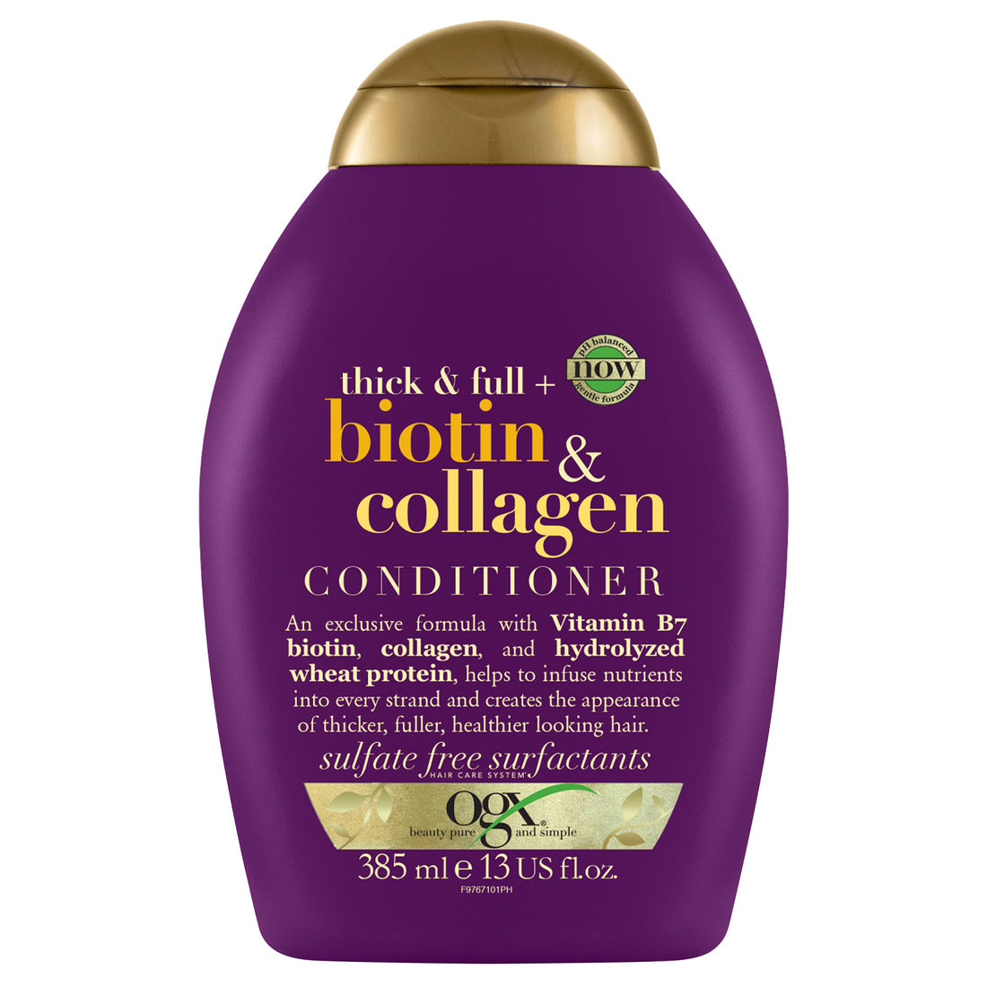 OGX, Conditioner, Thick &amp; Full+ Biotin &amp; Collagen, New Gentle and PH Balanced Formula, 385ml