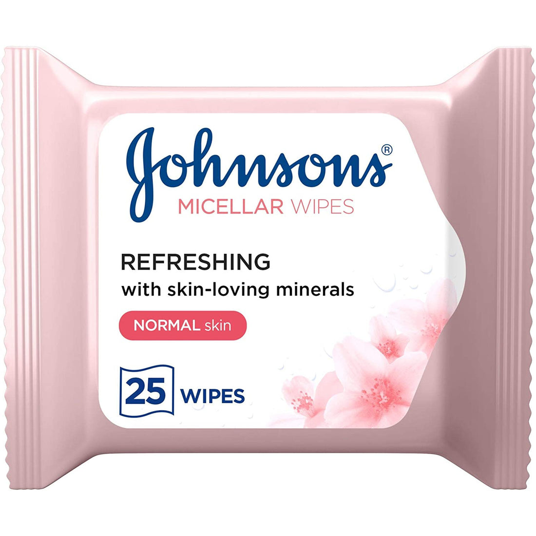 JOHNSON’S Cleansing Facial Micellar Wipes, Refreshing, Normal Skin, Pack of 25 wipes
