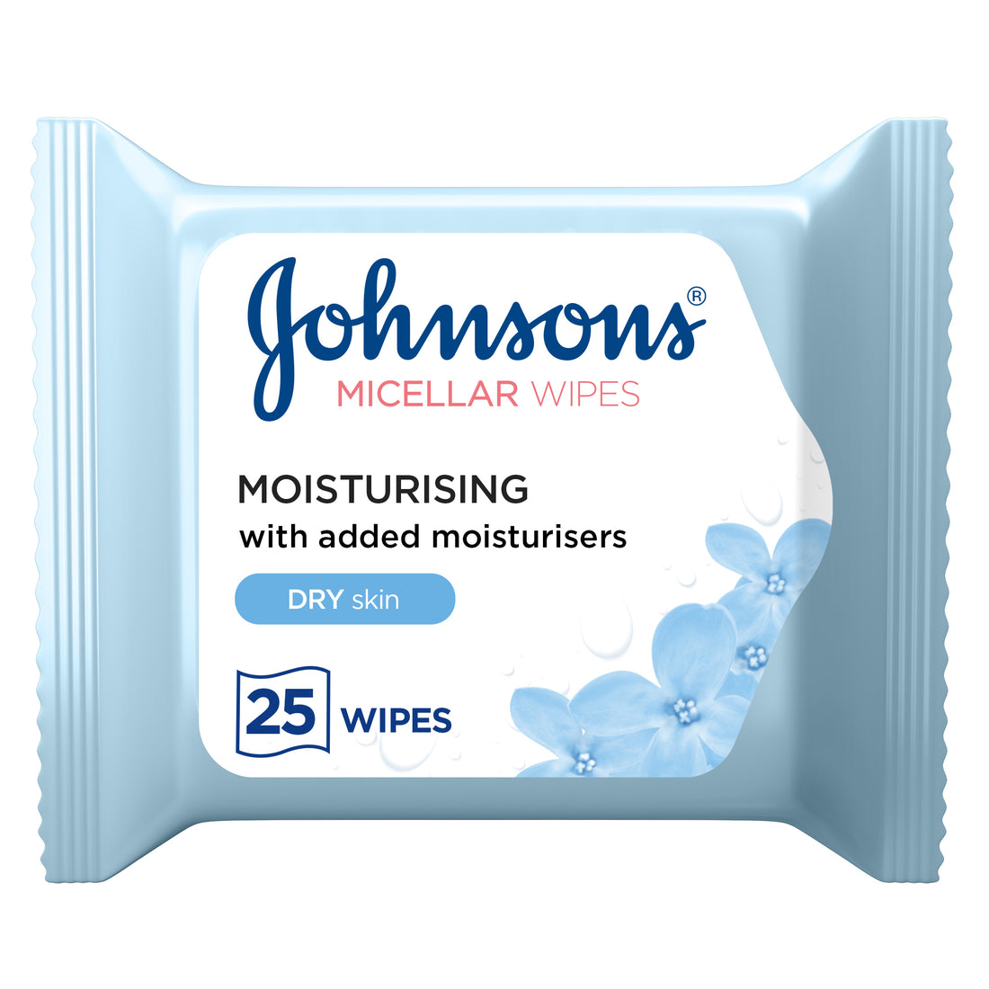 JOHNSON’S Cleansing Facial Micellar Wipes, Moisturising, Dry Skin, Pack of 25 wipes