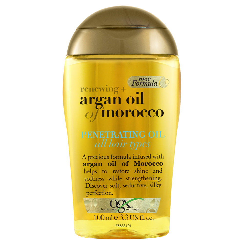 OGX, Hair Oil, Renewing+ Argan Oil of Morocco, Penetrating Oil, All Hair Types, New Formula, 100ml
