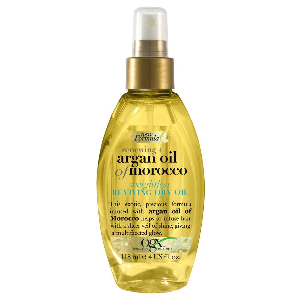 OGX, Hair Oil, Renewing+ Argan Oil of Morocco, Weightless Reviving Dry Oil, Spray, New Formula, 118ml