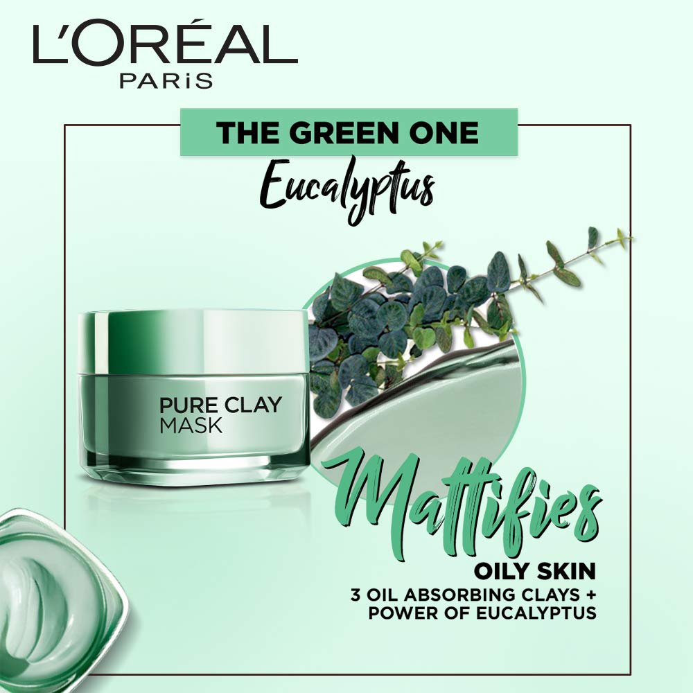 L’Oréal Paris Pure Clay Mask Purifies &amp; Matifies / Purify / Oily Skin / Green 50ml