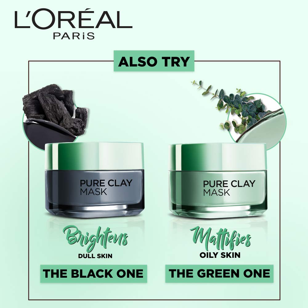 L’Oréal Paris Pure Clay Mask Exfoliates &amp; Brightens / Clarify / Dry Skin / Red 50ml