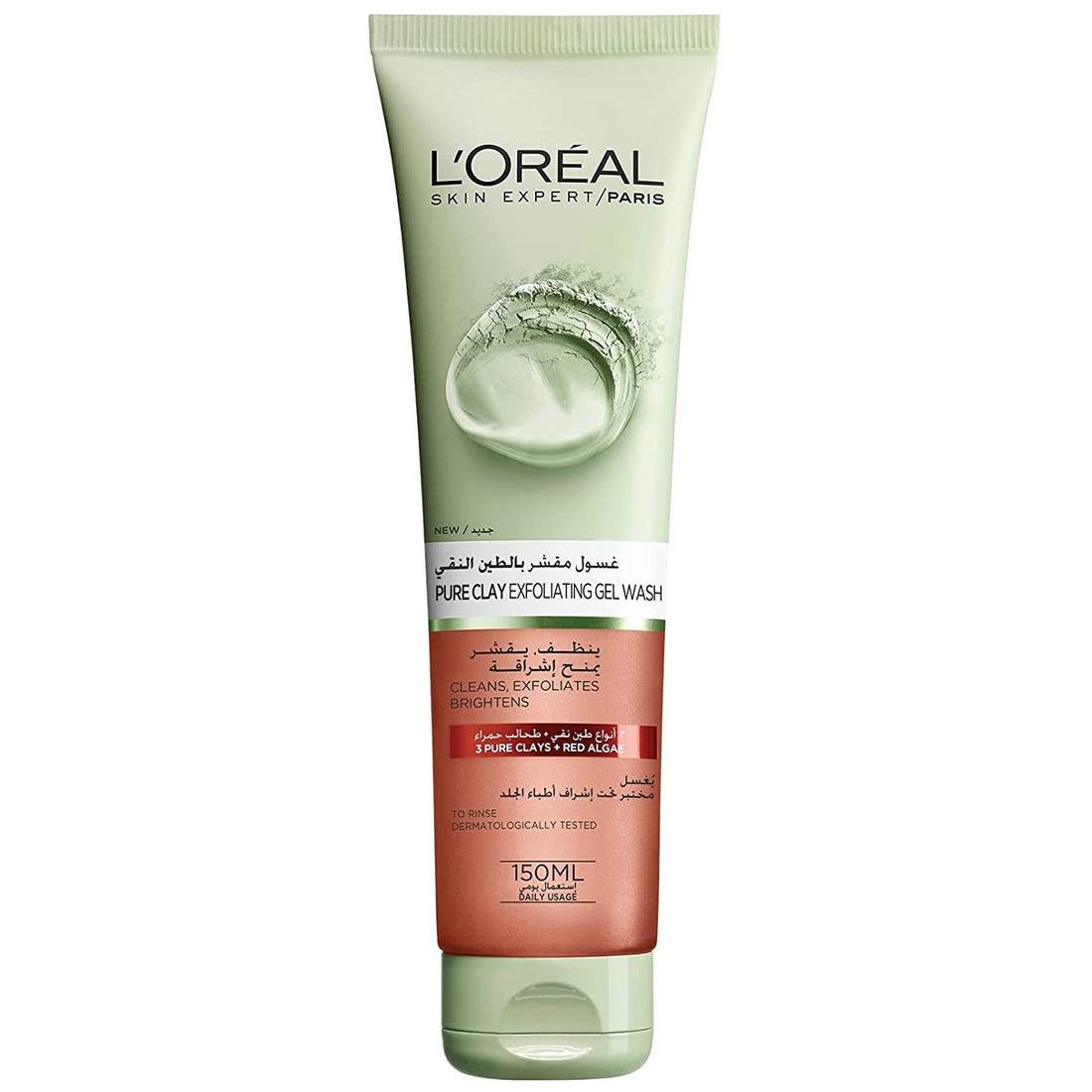 L’Oréal Paris Pure Clay Gel Wash Exfoliates &amp; Brightens / Exfoliating / Dry Skin / Red 150ml