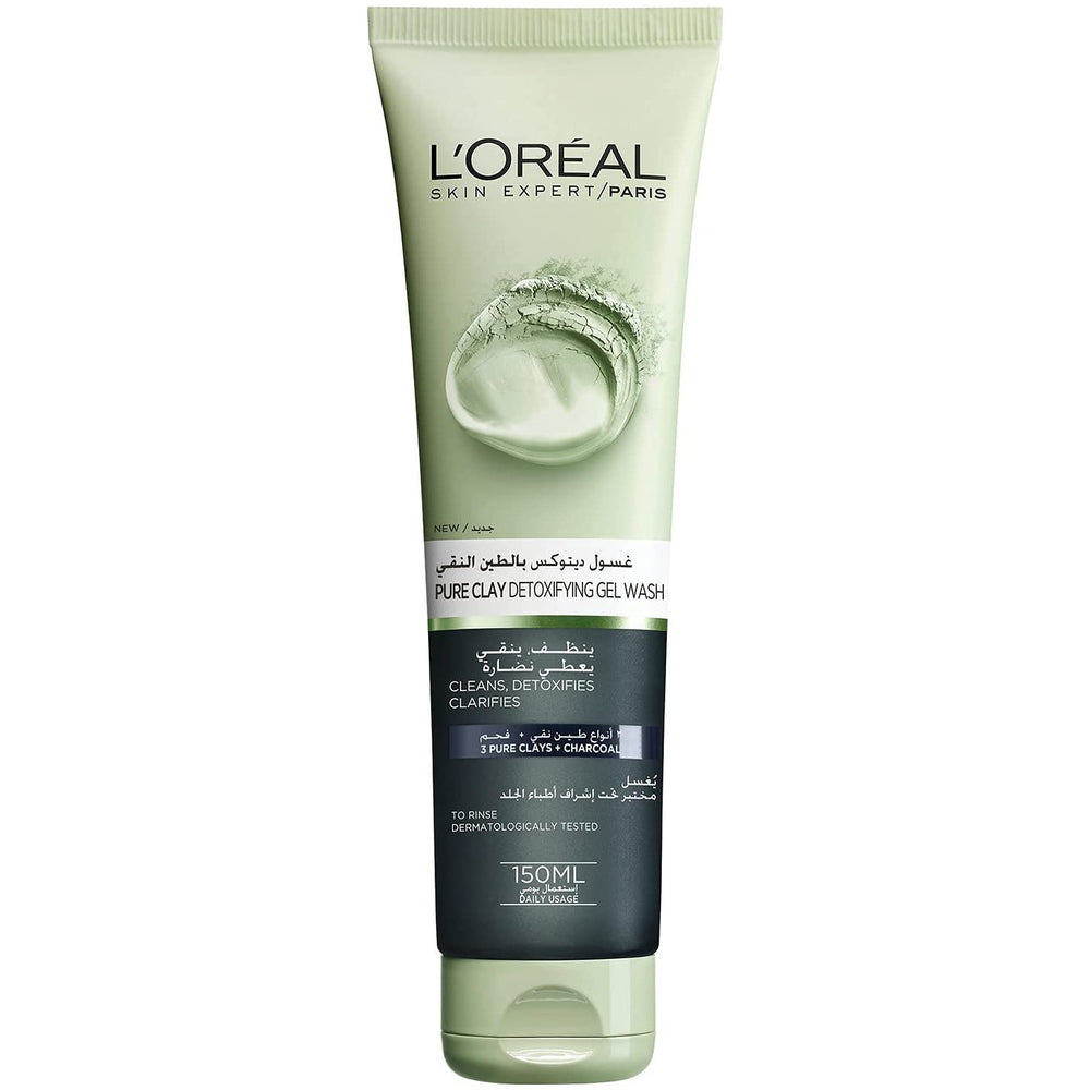 L’Oréal Paris Pure Clay Gel Wash Cleans , Detoxifies &amp; Clarifies / Detoxifying / Brightening / Charcoal - 150ml