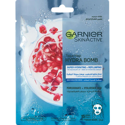 Garnier Tissue Mask - Hydra Bomb / Pomegranate + Hyaluronic Acid / Normal &amp; Dry Skin