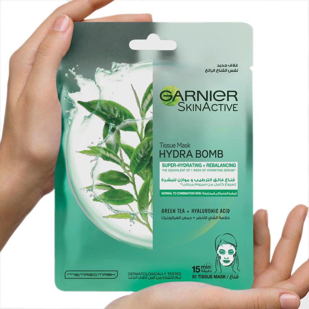 Garnier Serum Mask - Hydra Bomb / Green Tea + Hyaluronic Acid / Oily Skin