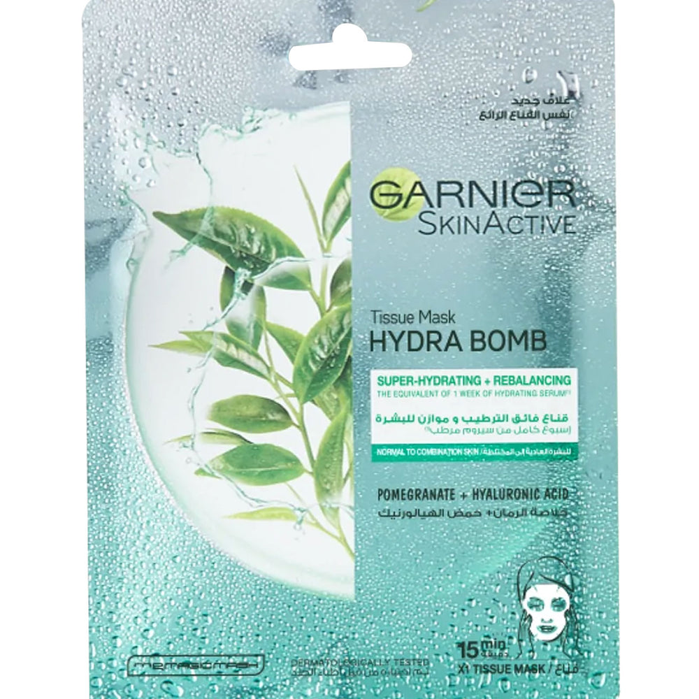 Garnier Serum Mask - Hydra Bomb / Green Tea + Hyaluronic Acid / Oily Skin