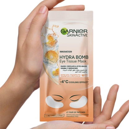 Garnier Eye Tissue Mask – Hydra Bomb / Orange Juice + Hyaluronic Acid