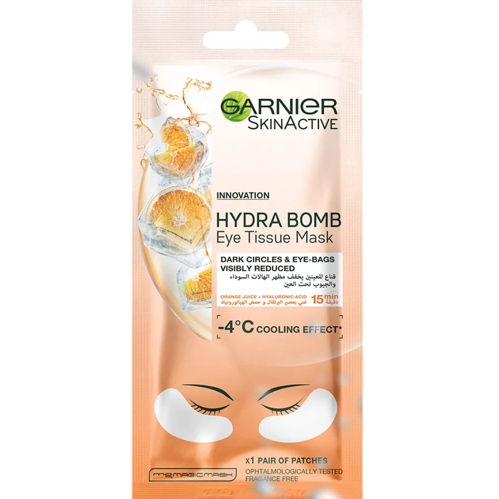 Garnier Eye Tissue Mask – Hydra Bomb / Orange Juice + Hyaluronic Acid
