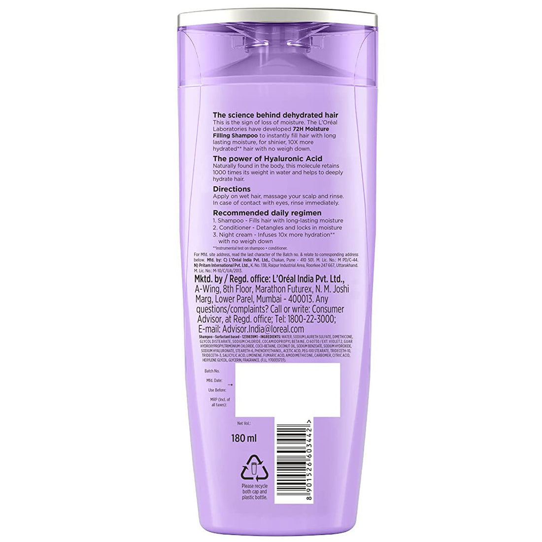 L’Oréal Paris Elvive Hyaluron Moisture Filling Shampoo - Dehydrated Hair