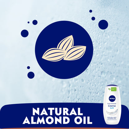 Nivea Creme Soft Shower Gel, Almond Oil, Mild Scent, 250ml