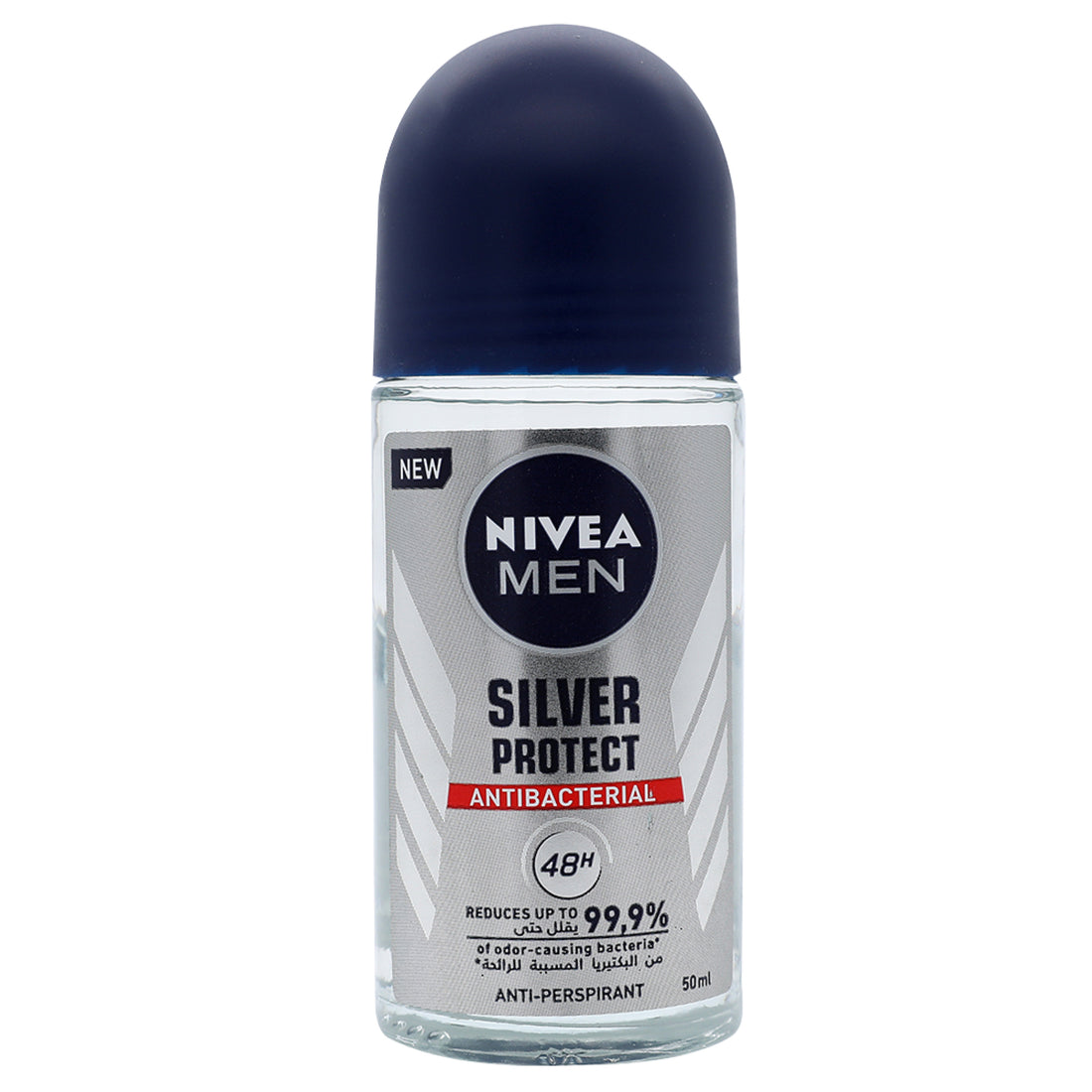 Nivea Men Silver Protect, Antiperspirant for Men, Antibacterial Protection, Roll-on 50ml