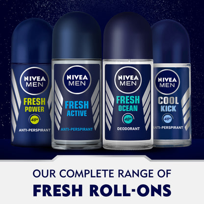 Nivea Men Fresh Power, Antiperspirant for Men, Fresh Scent, Roll-on 50ml