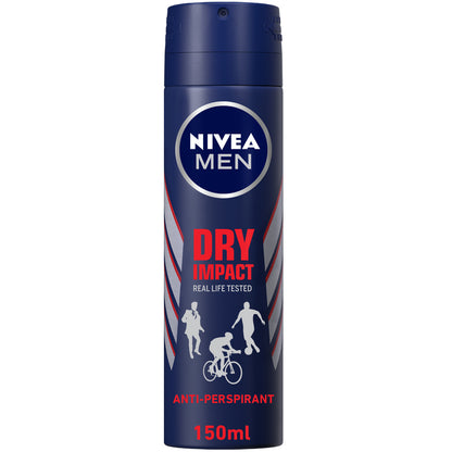 Nivea Men Dry Impact, Antiperspirant for Men, Spray 150ml