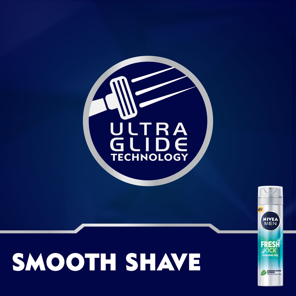 Nivea Men Fresh &amp; Cool Shaving Gel, Mint Extracts, 200ml