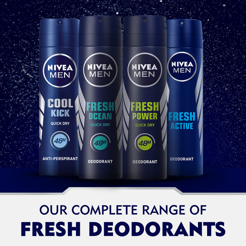 Nivea Men Cool Kick, Deodorant for Men, Fresh Scent, Spray 150ml