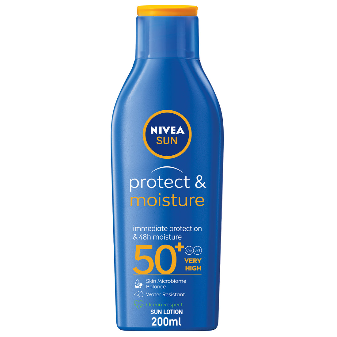 Nivea Sun Protect &amp; Moisture Sun Lotion, UVA &amp; UVB Protection, SPF 50, 200ml