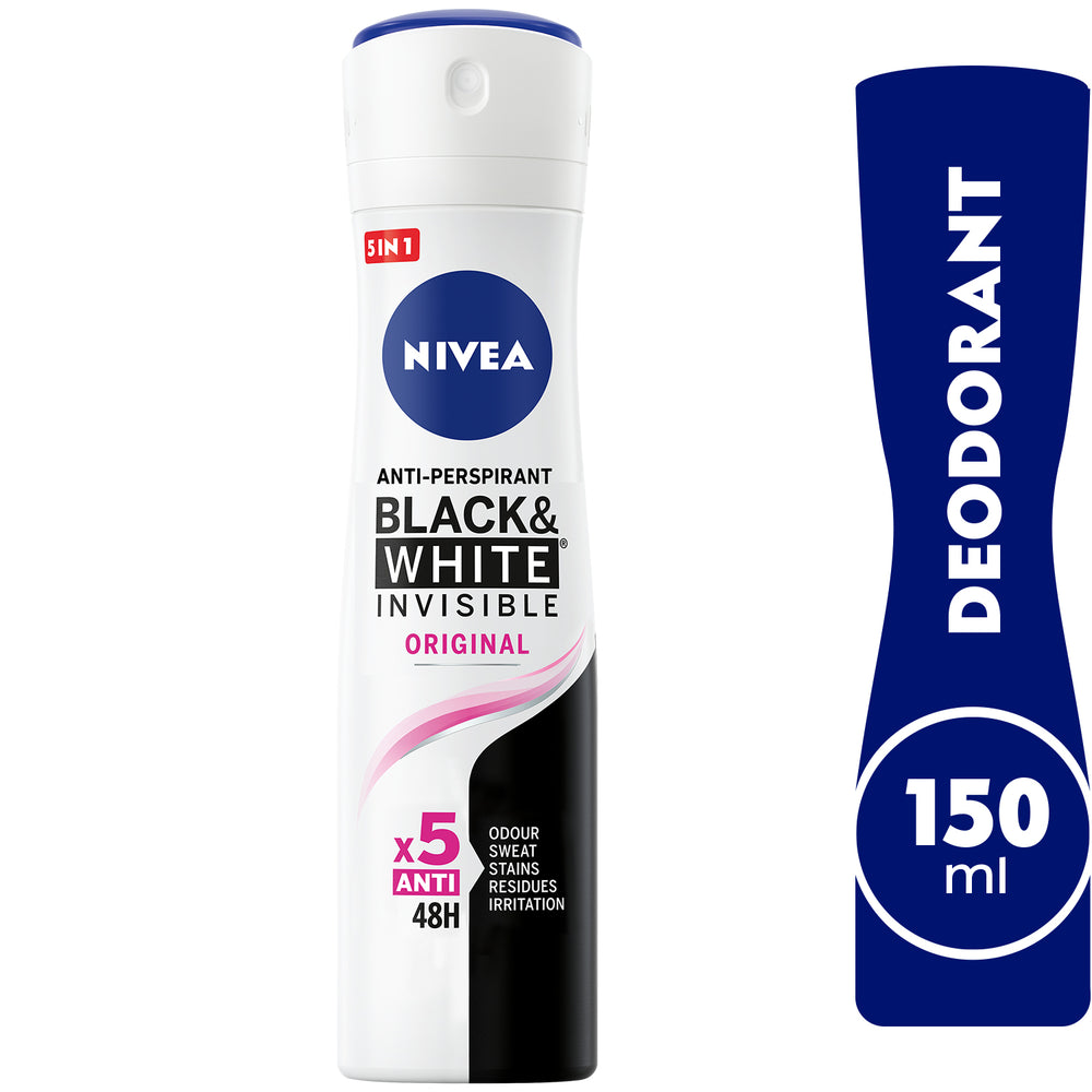 Nivea Black &amp; White Invisible Original, Antiperspirant for Women, Spray 150ml