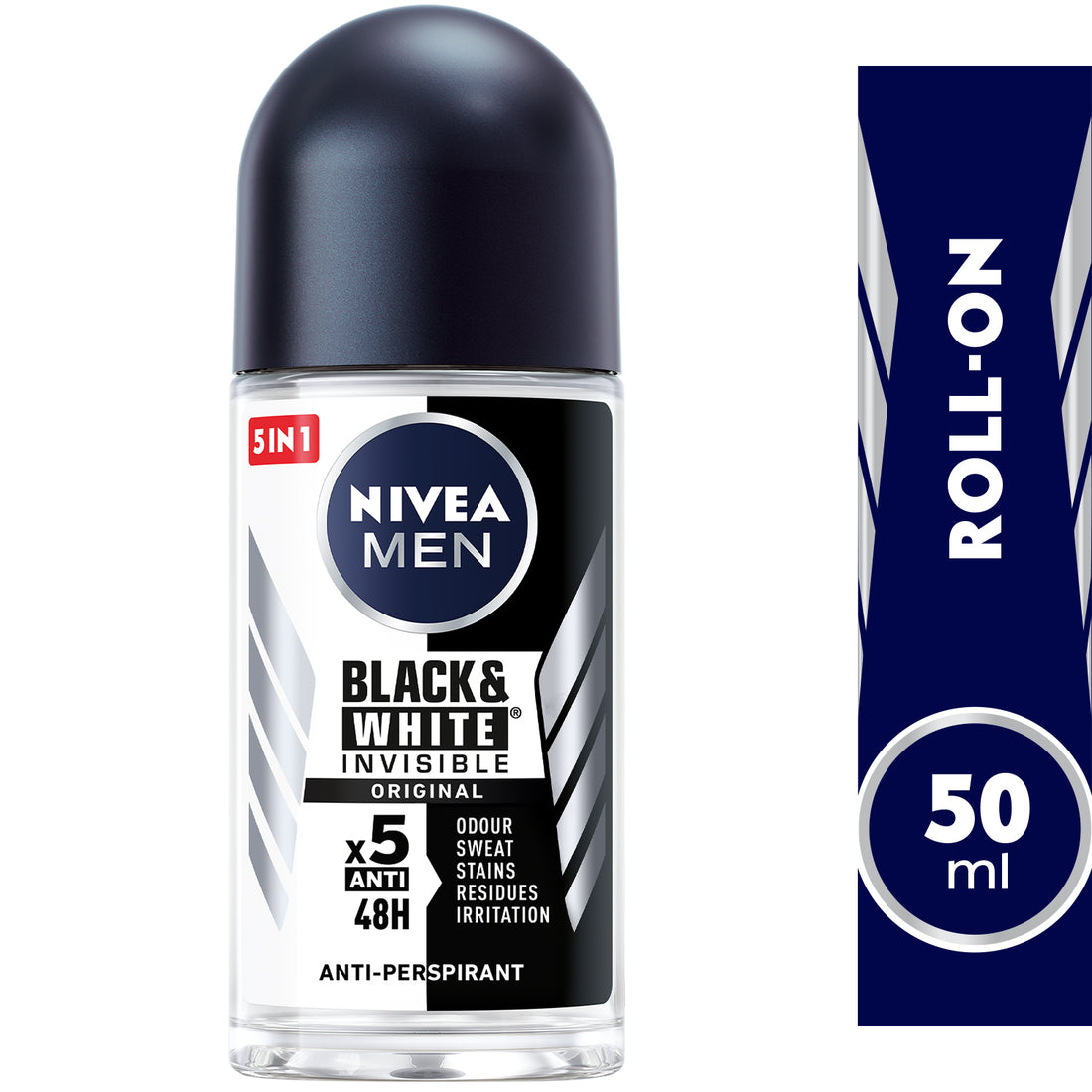 Nivea Men Black &amp; White Invisible Original, Antiperspirant for Men, Roll-on 50ml