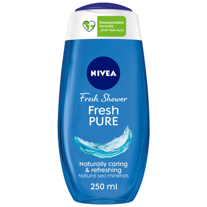 Nivea Fresh Pure Shower Gel, Sea Minerals, Aquatic Scent, 250ml