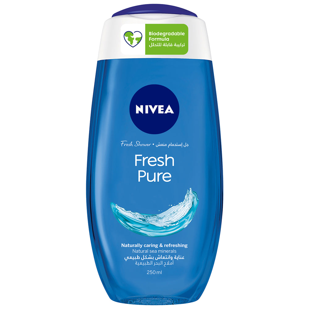 Nivea Fresh Pure Shower Gel, Sea Minerals, Aquatic Scent, 250ml