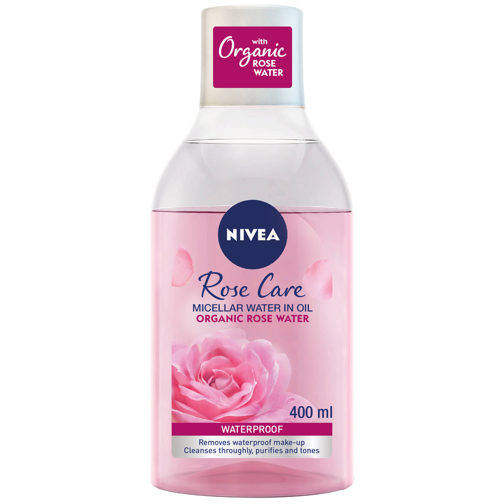 Nivea Micellar Organic Rose Water Makeup Remover, All Skin Types, 400ml