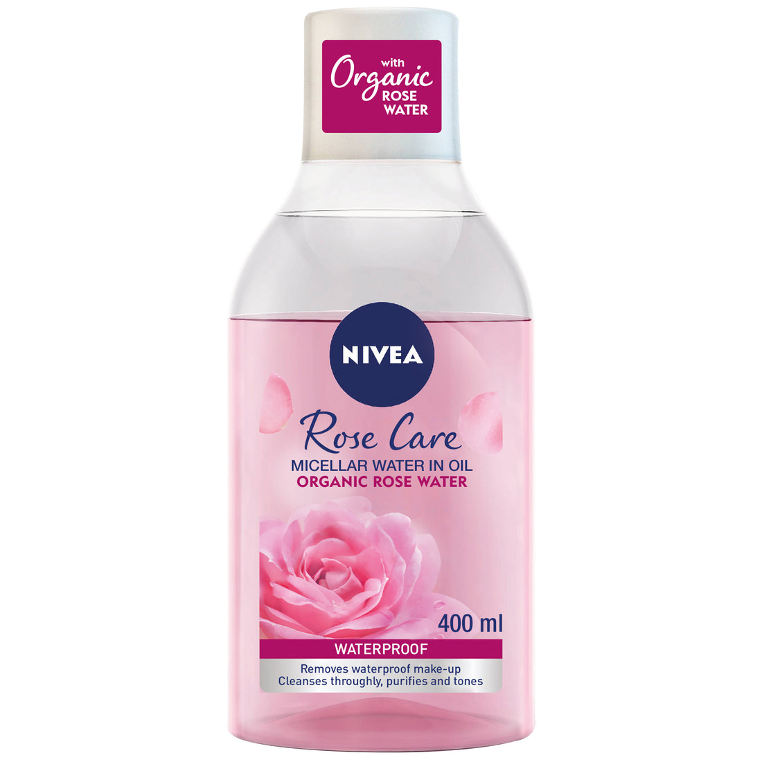 Nivea Micellar Organic Rose Water Makeup Remover, All Skin Types, 400ml