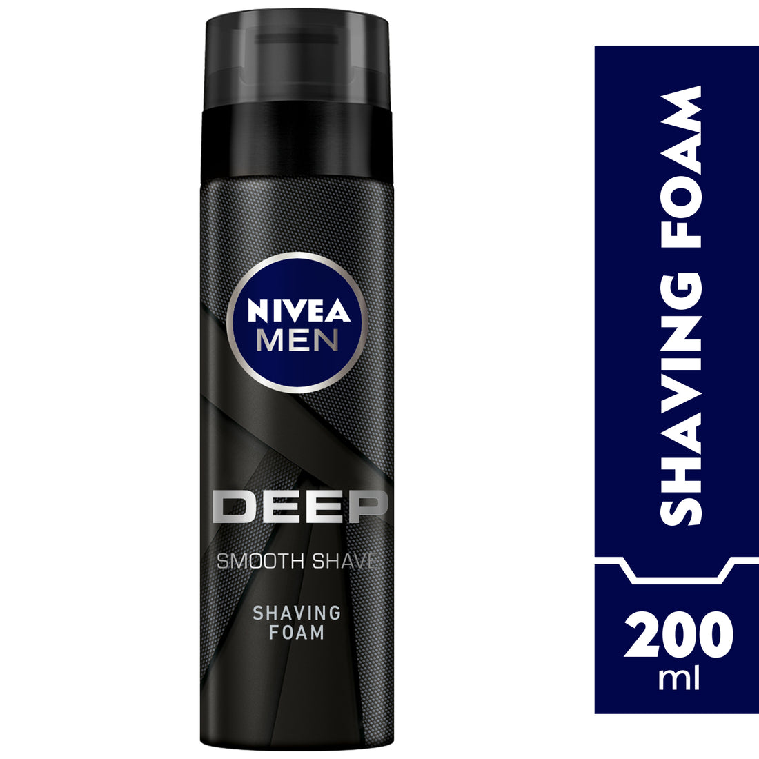 Nivea Men Deep Smooth Shave Shaving Foam, Antibacterial Black Carbon, 200ml
