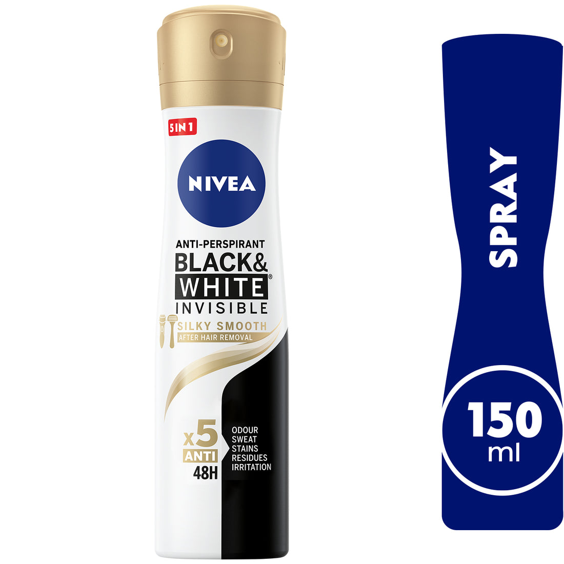 Nivea Black &amp; White Invisible Silky Smooth, Antiperspirant for Women, Spray 150ml