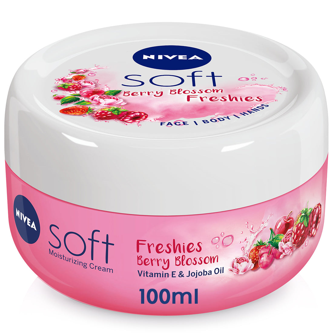 Nivea Soft Freshies Moisturizing Cream, Berry Blossom, Jar 100ml