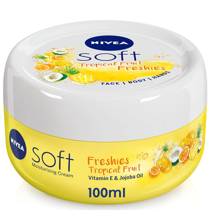 Nivea Soft Freshies Moisturizing Cream, Tropical Fruit, Jar 100ml