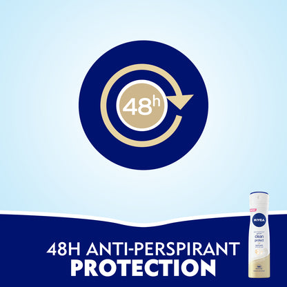 Nivea Clean Protect with Pure Alum, Antiperspirant for Women, Spray 150ml