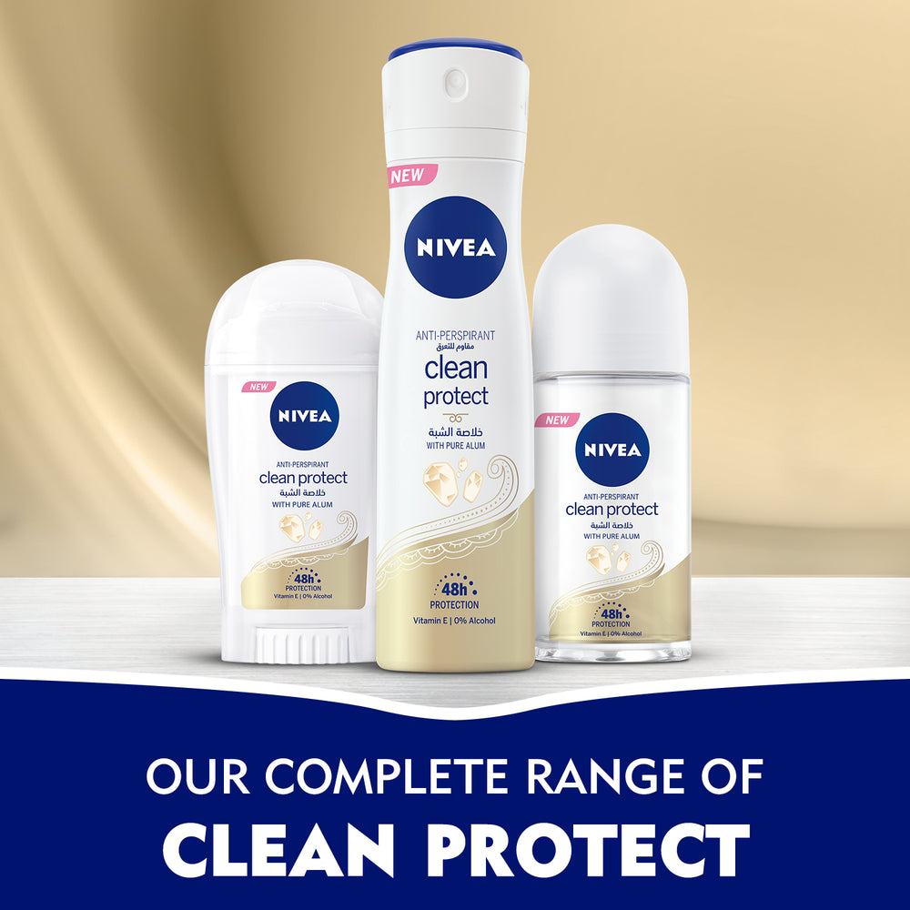 Nivea Clean Protect with Pure Alum, Antiperspirant for Women, Roll-on 50ml