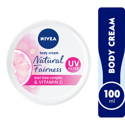 Nivea Natural Fairness Body Cream, Liquorice &amp; Berry, All Skin Types, Jar 100ml